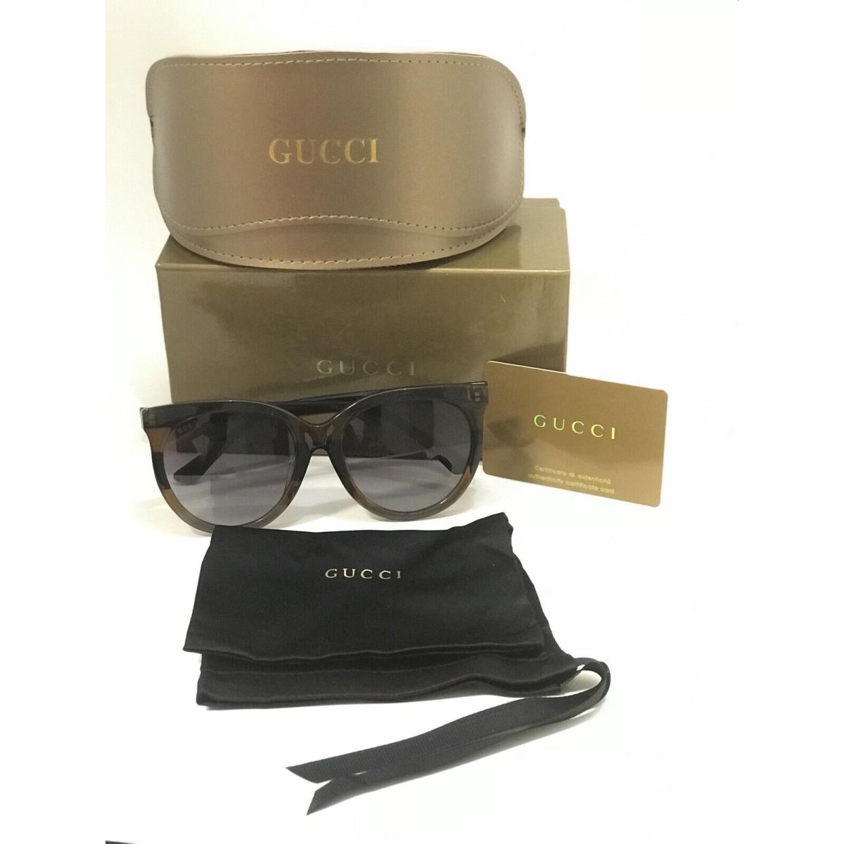 Gucci Cat Eye Sunglasses GG0179SA 003 Grey Gradient/brown 55-19-145 Italy