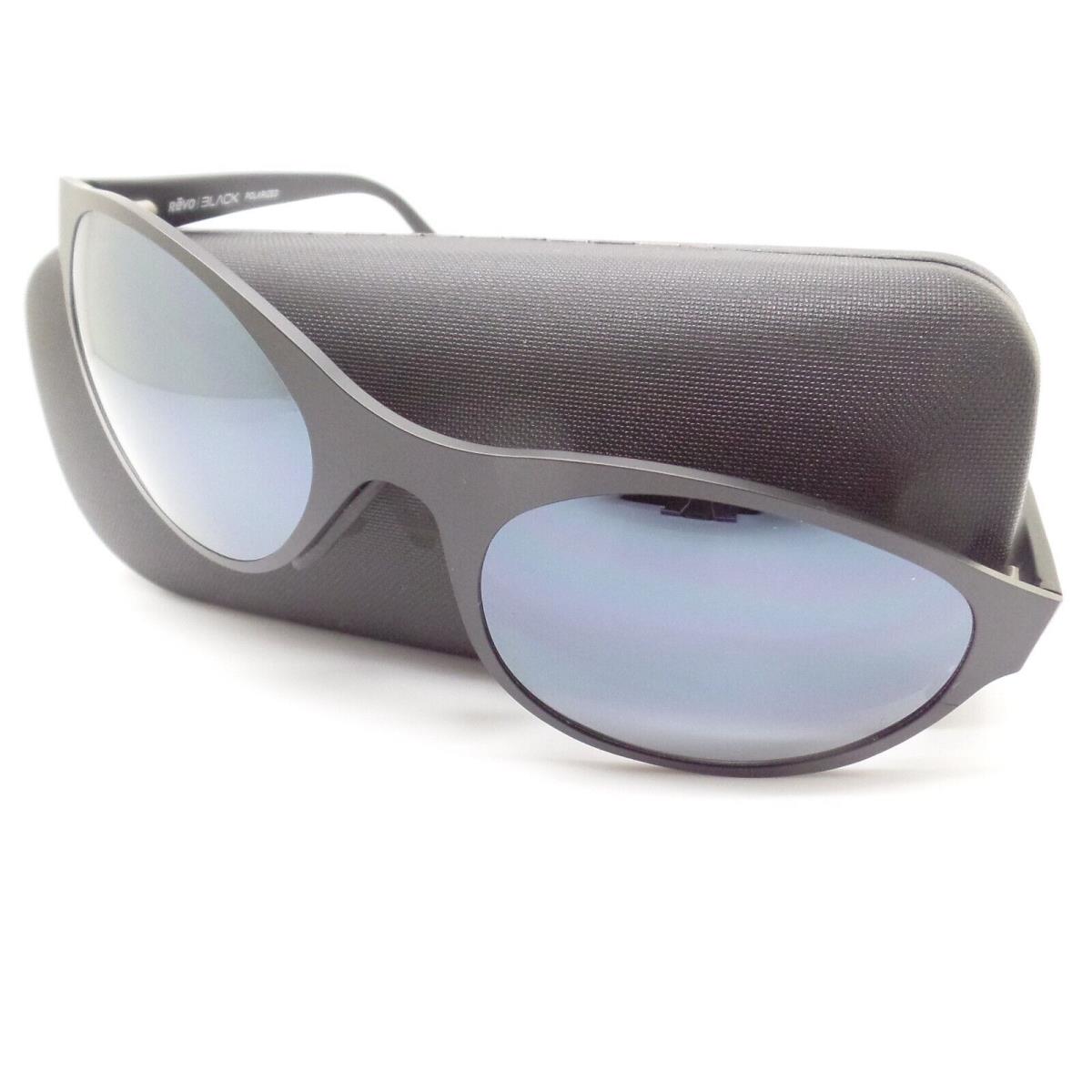 Revo Icon Oval Satin Black Graphite Polarized Mirror Sunglasses