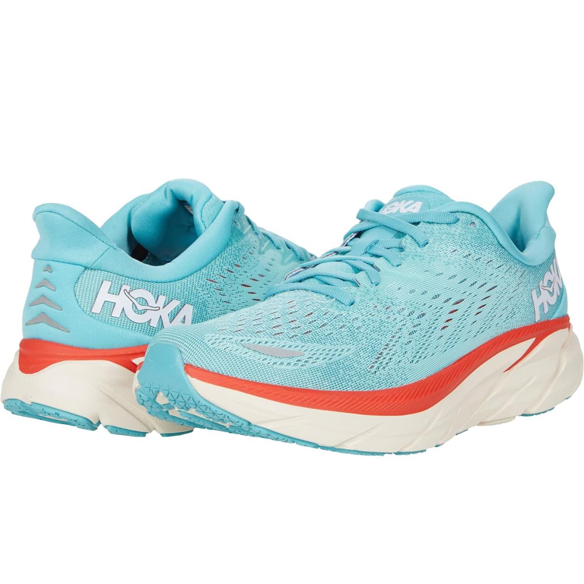 Woman`s Sneakers Athletic Shoes Hoka Clifton 8 Aquarelle/Eggshell Blue