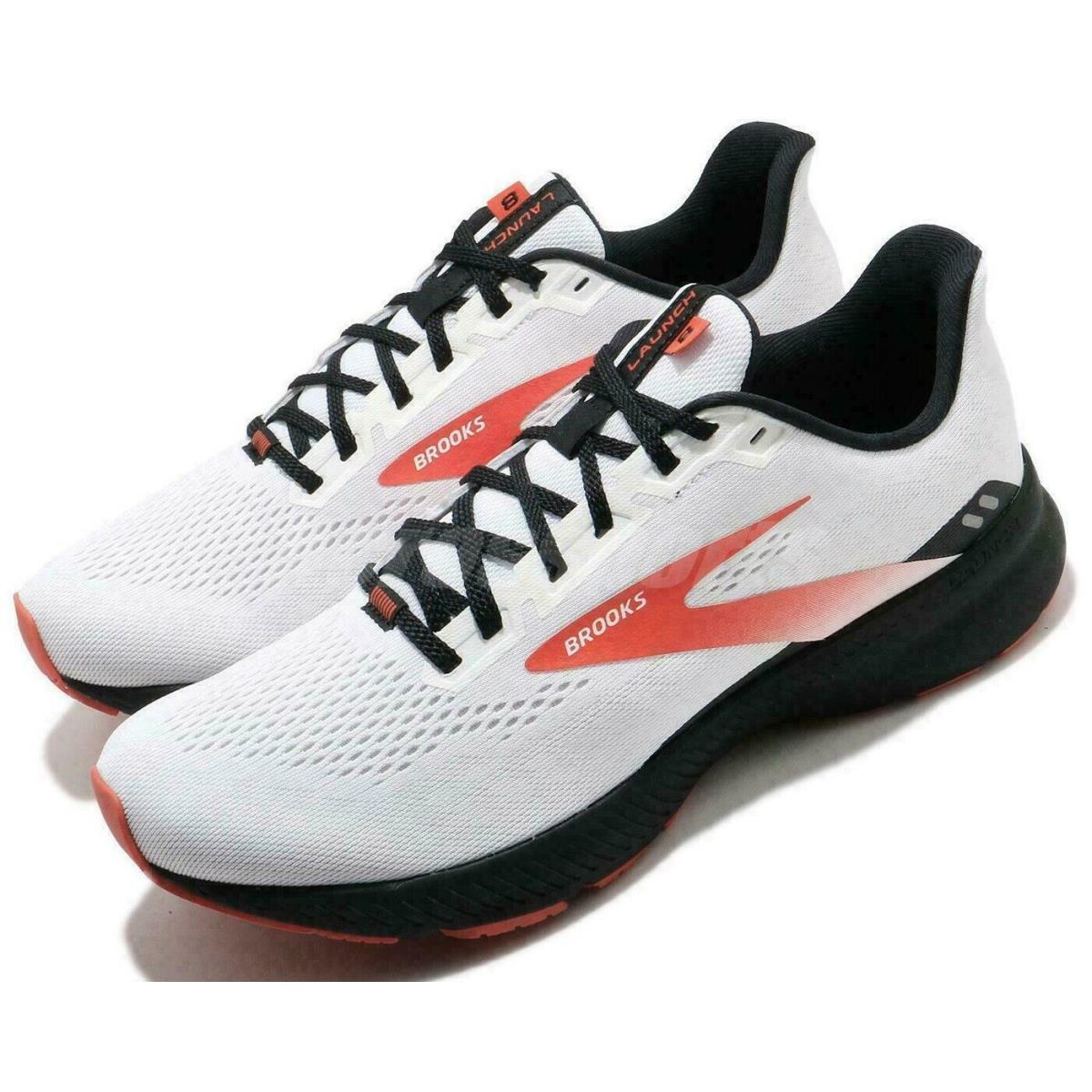 Brooks Launch 8 White Red Black Men Speed Neutral Road Running Shoe 1103581D-198