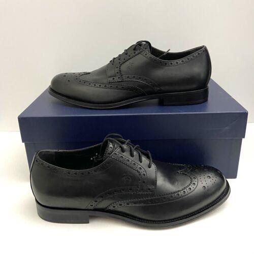 Brooks Brothers 1818 Wingtip Oxford Black Leather Dress Shoes Men s 9