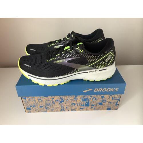 Brooks Ghost 14 Run Visible Women`s Running Shoes - Black/yellow - Sz 8
