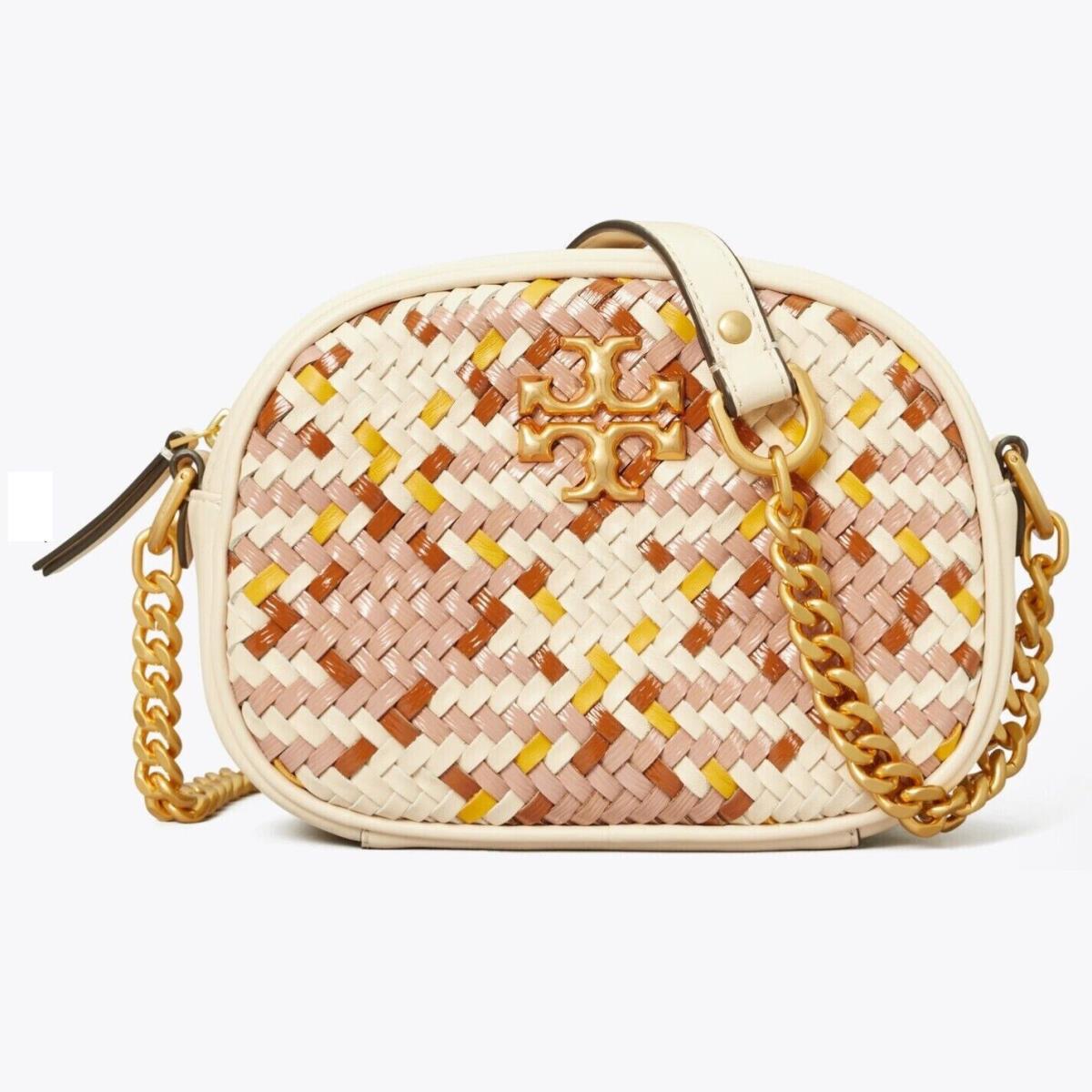 Tory Burch Kira Woven Small Camera Bag in Pink Moon 