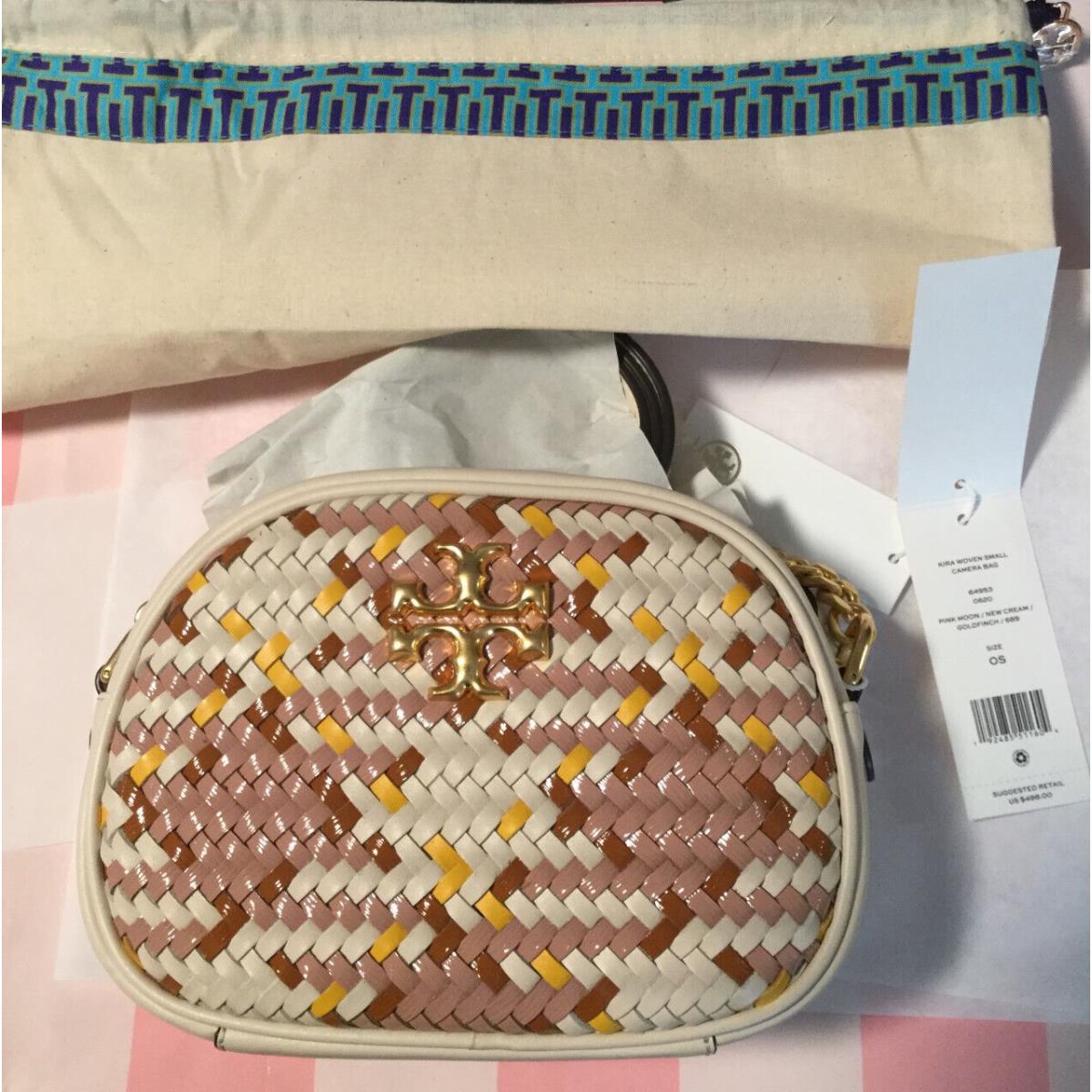 Tory Burch Kira Woven Small Camera Bag in Pink Moon 