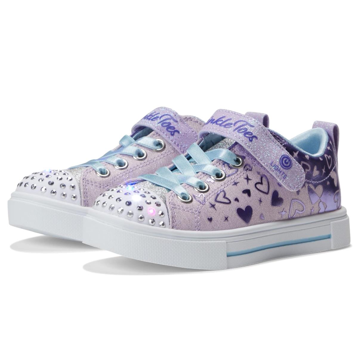 Girl`s Shoes Skechers Kids Twinkle Toes - Twinkle Sparks 314787L Little Kid Purple/Lavender