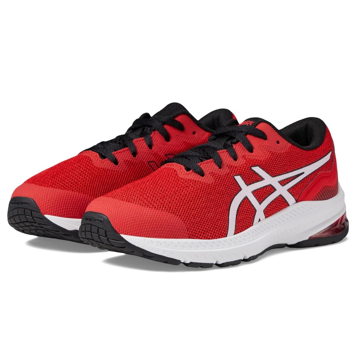 Boy`s Shoes Asics Kids GT-1000 11 GS Little Kid/big Kid Electric Red/White