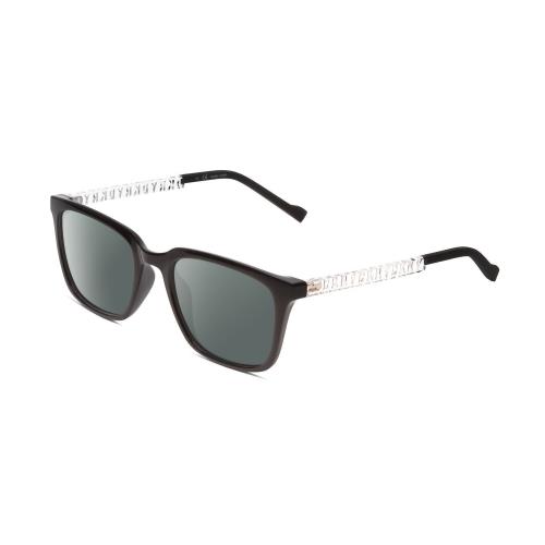 Dkny DK5015 Ladies Rectangle Polarized Sunglasses in Black Clear Crystal 52 mm Smoke Grey Polar