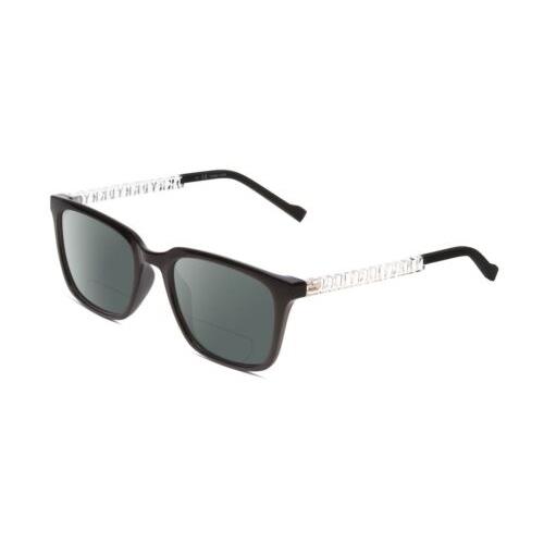 Dkny DK5015 Ladies Polarized Bifocal Reading Sunglasses Black/clear Crystal 52mm