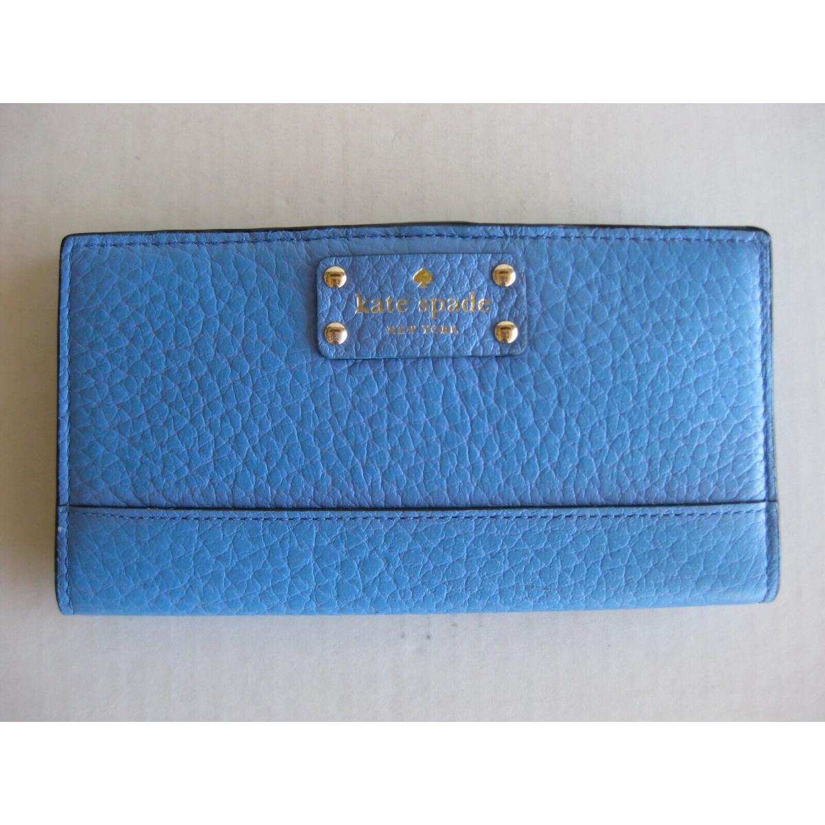 New Kate Spade Stacy Bifold Leather Wallet Blue or Purple - New