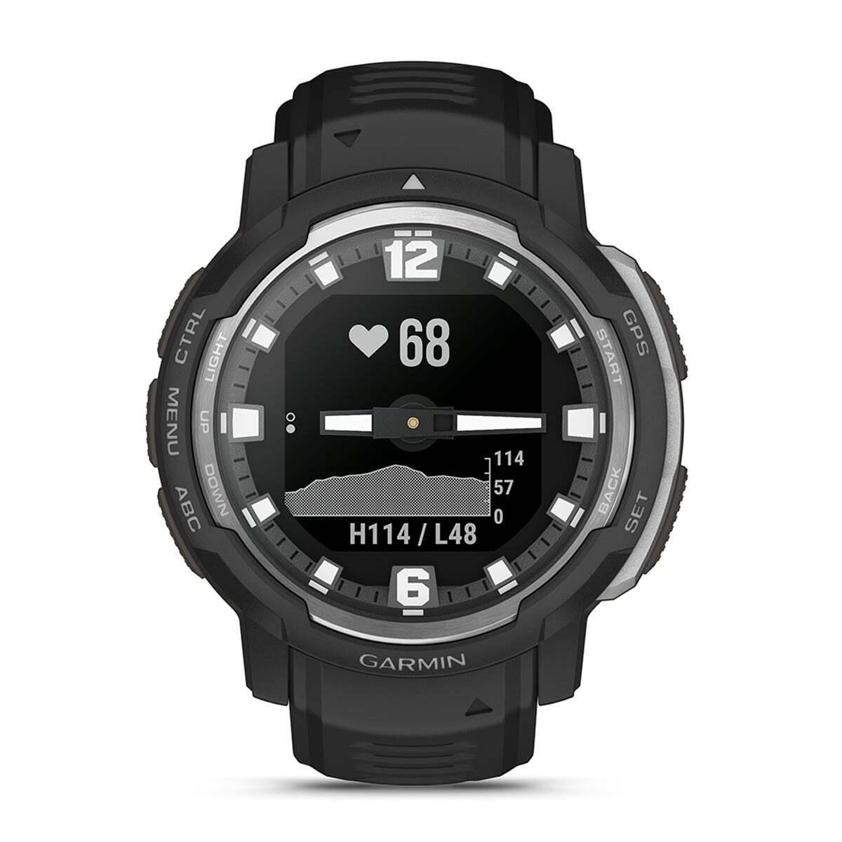 Garmin Instinct Crossover Rugged Hybrid Smartwatch Standard Solar or Tactical Instinct Crossover (Black)