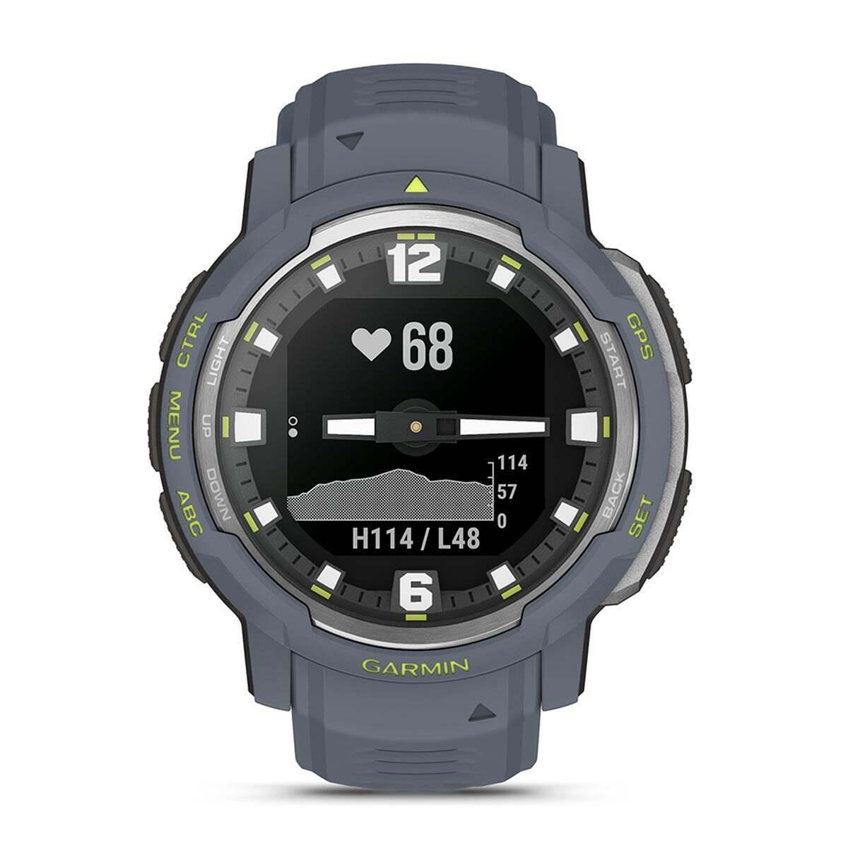 Garmin Instinct Crossover Rugged Hybrid Smartwatch Standard Solar or Tactical Instinct Crossover (Blue Granite)