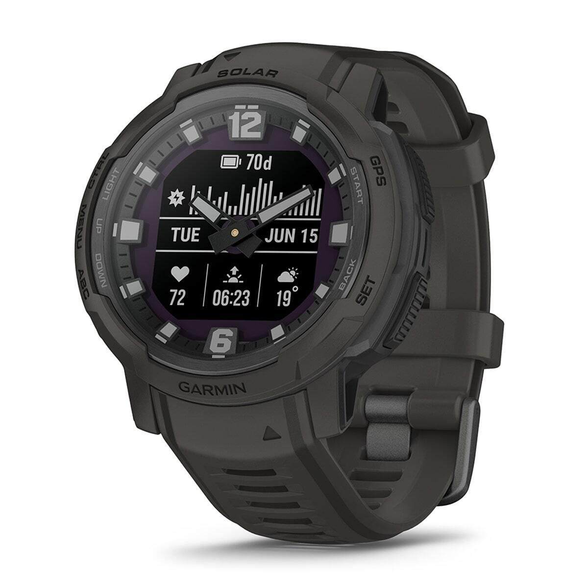 Garmin Instinct Crossover Rugged Hybrid Smartwatch Standard Solar or Tactical Instinct Crossover Solar (Graphite)