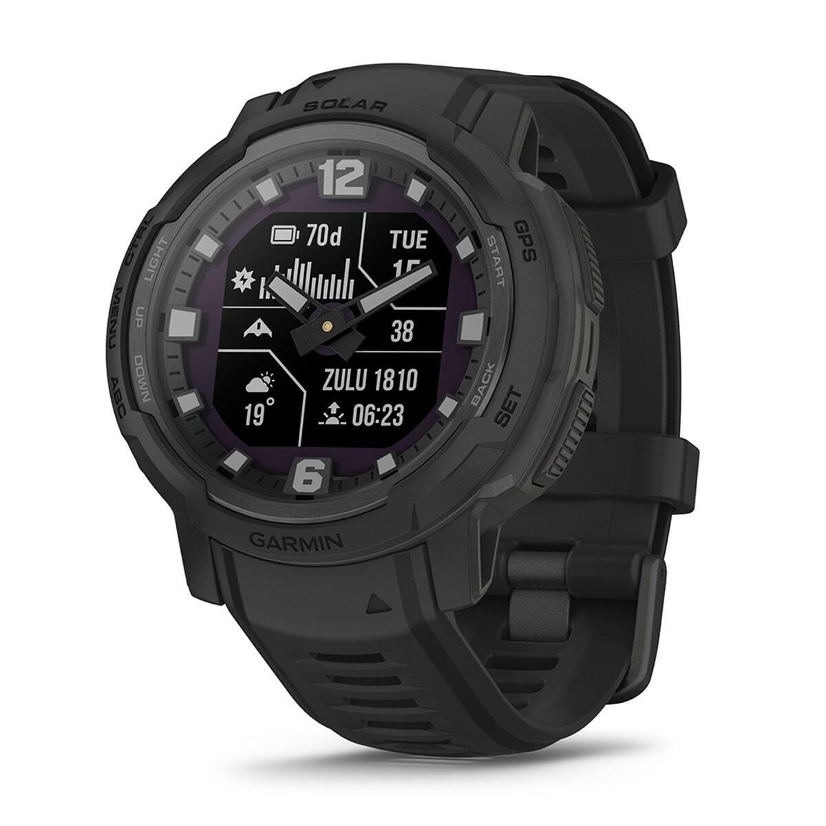 Garmin Instinct Crossover Rugged Hybrid Smartwatch Standard Solar or Tactical Instinct Crossover Solar Tactical (Black)