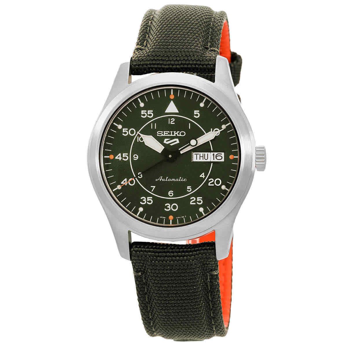 Seiko 5 Sports Field Automatic Green Dial Men`s Watch SRPH29K1 - Dial: Green, Band: Green, Bezel: Silver