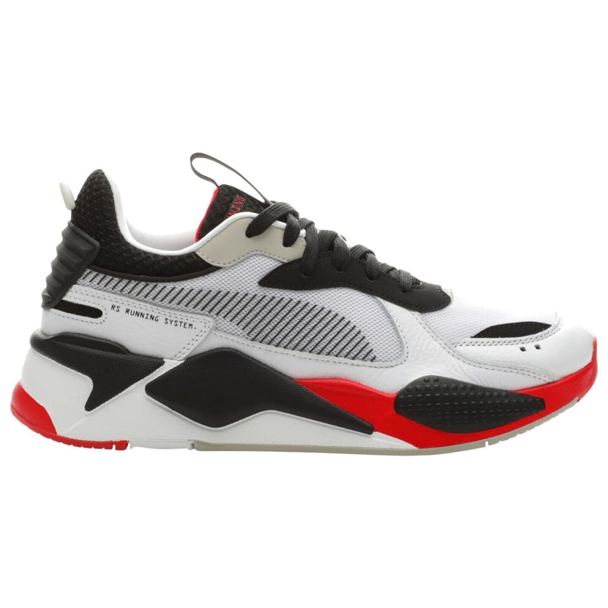 Puma Men`s Rs-x Rubber Outsole Mesh Upper Cushioned Lighweight Running Shoes White/Red/Black