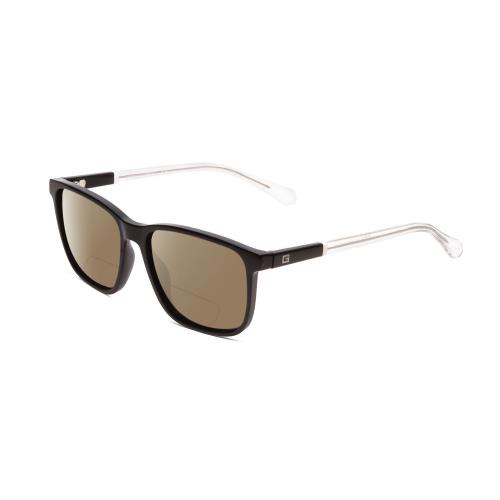 Guess GU6944 Unisex Polarized Bifocal Sunglasses Shiny Black Crystal Clear 56mm Brown