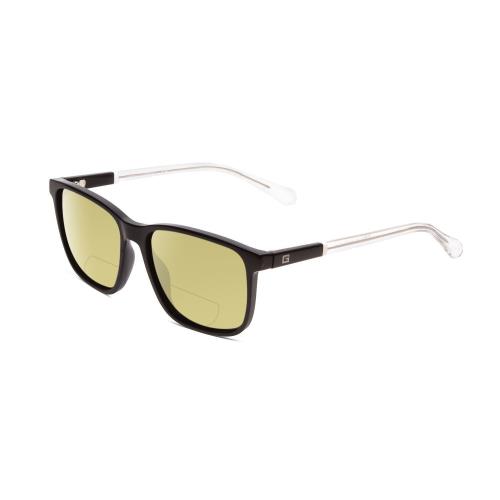 Guess GU6944 Unisex Polarized Bifocal Sunglasses Shiny Black Crystal Clear 56mm Yellow