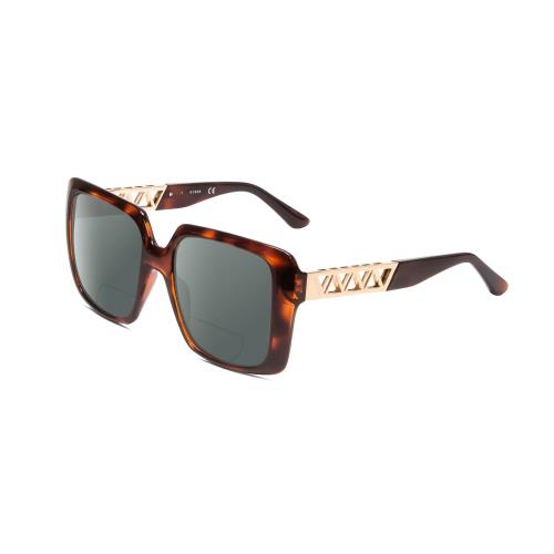 Guess GU7689 Ladies Polarized Bifocal Sunglasses Tortoise Havana Brown Gold 55mm Grey
