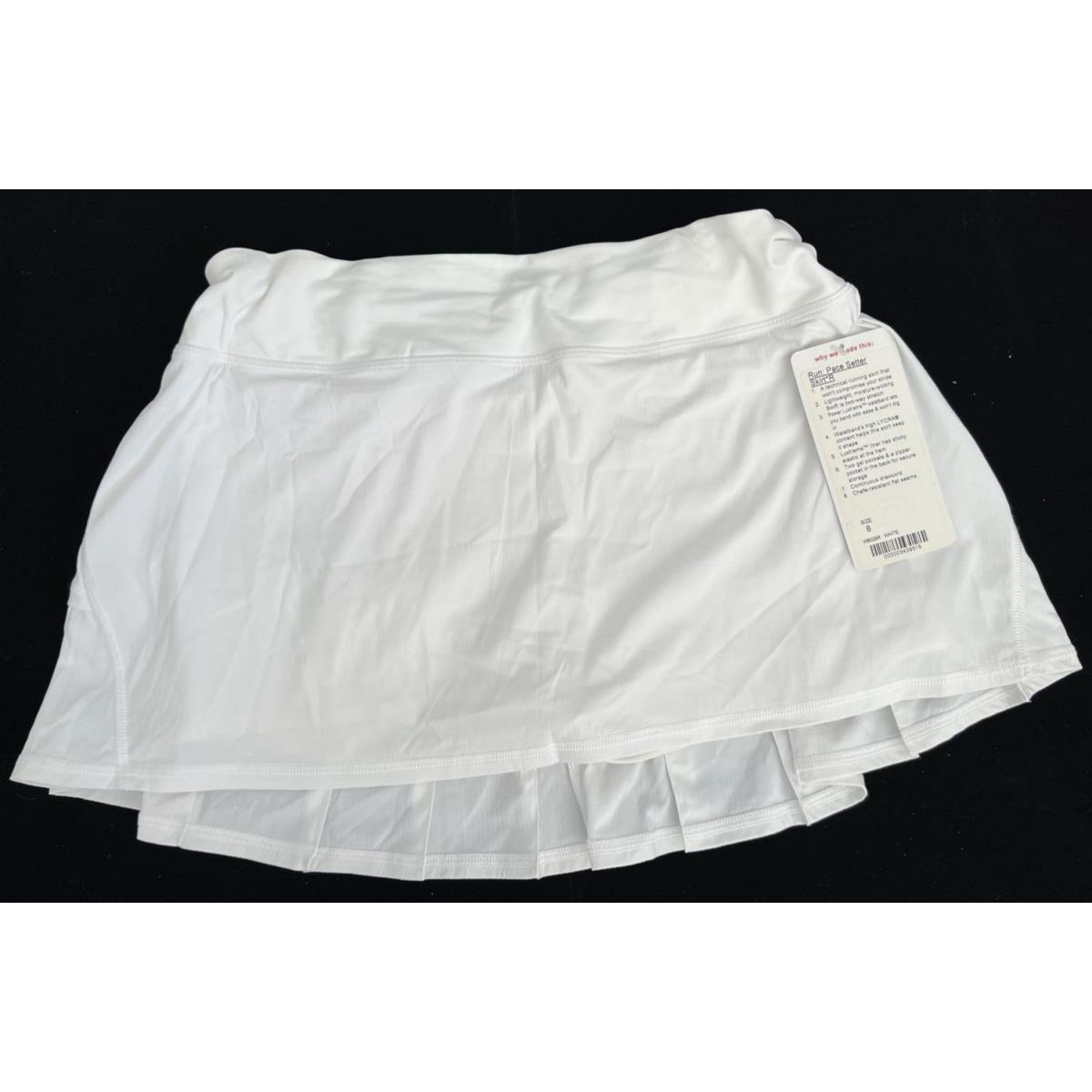 Lululemon Run Pace Setter Skirt Skort White Size : 8