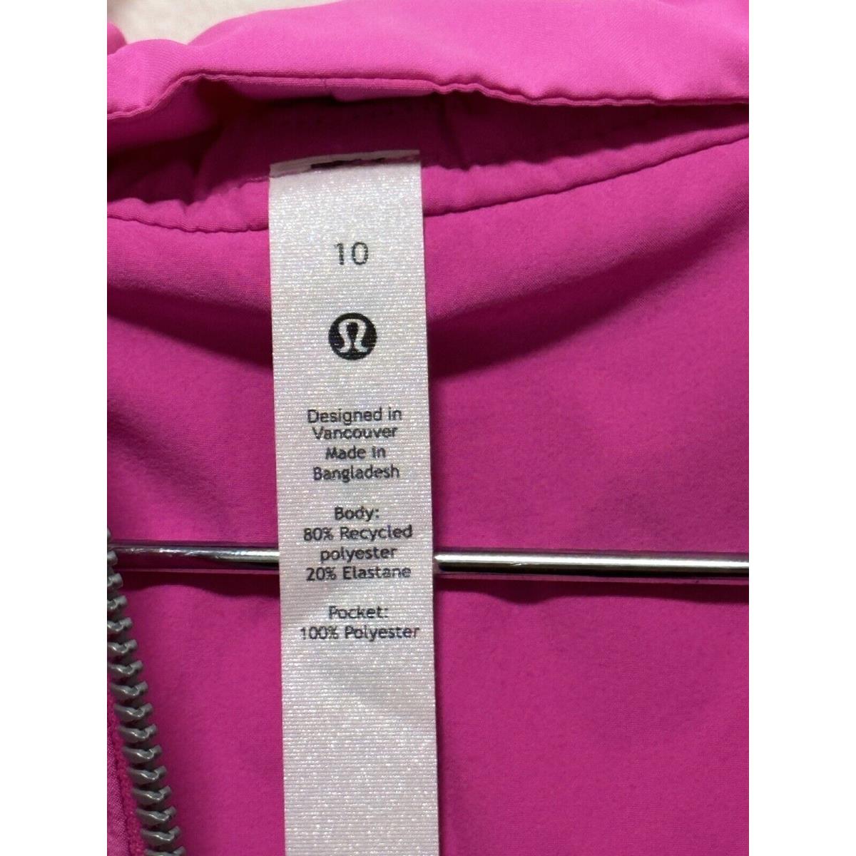 Lululemon Pack It Up Jacket Size 10 Powp Pow Pink