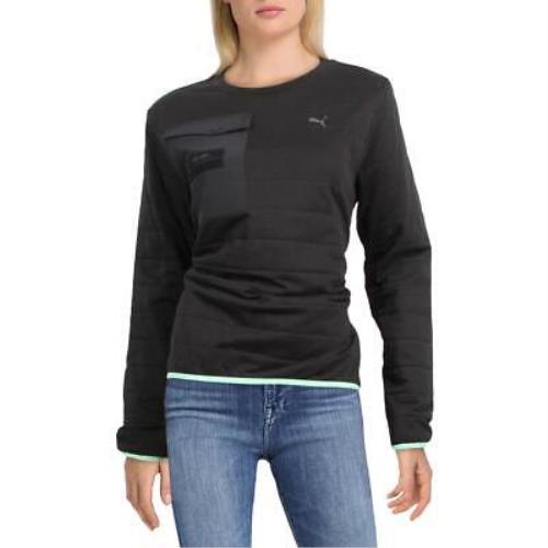 Puma Mens Black Quilted Fitness Workout Sweatshirt Athletic S Bhfo 2925