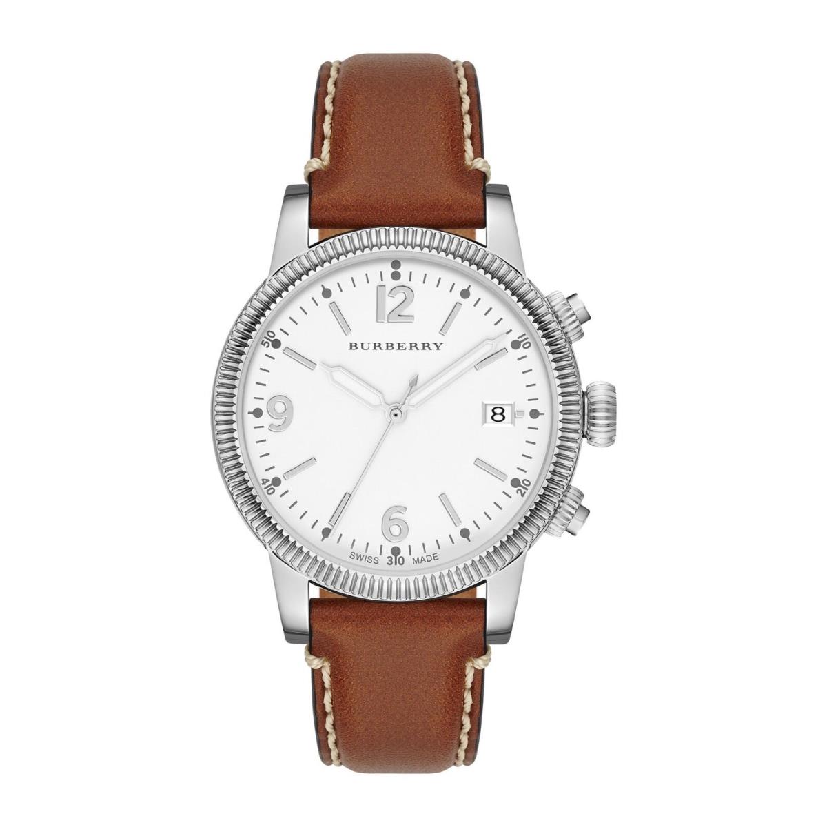 Burberry 2016 38mm Beige Leather Stainless Steel Case Quartz Watch