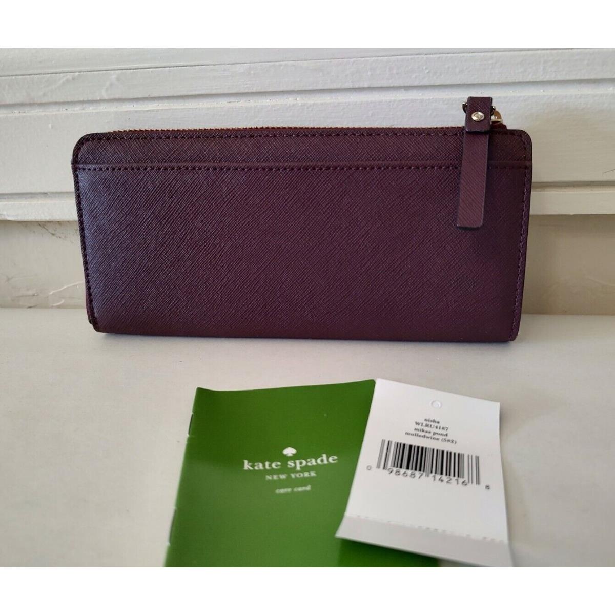 Kate Spade Mikas Pond Nisha Leather Continental Wallet - Mulled Wine Burgundy