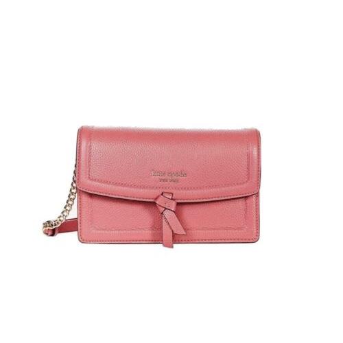 Kate Spade New York Mini Knott Pebbled Leather Flap Crossbody Bag-orchid