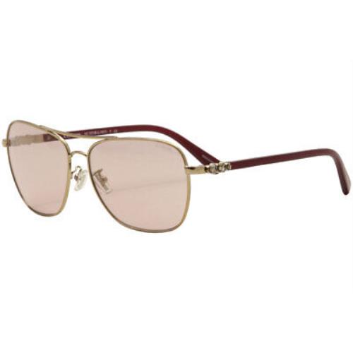 Coach HC7073B HC/7073/B 93041T Rose Gold/aubergine Pilot Sunglasses 59mm