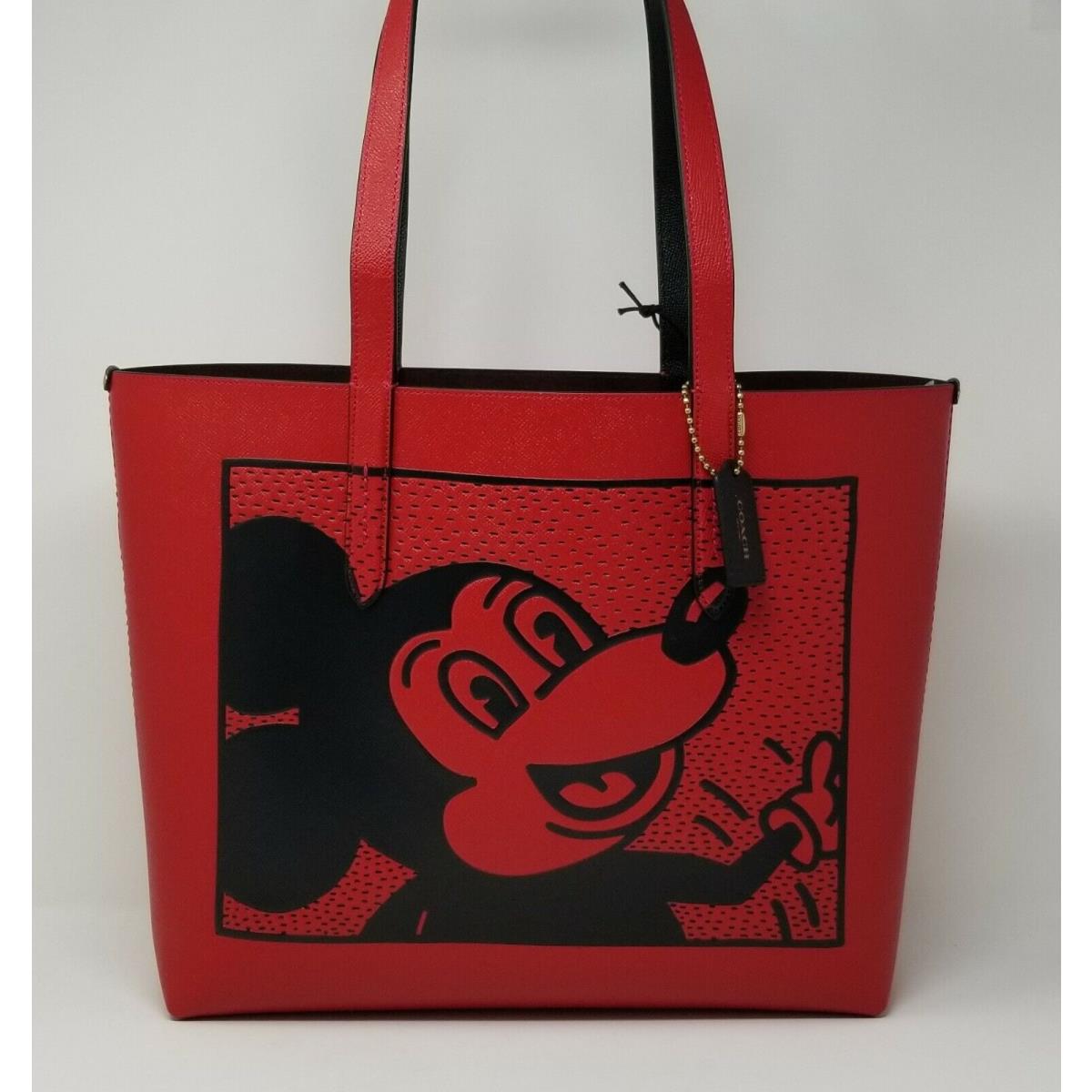 Coach Disney Mickey Mouse X Keith Haring Electric Leather Highline Tote C0896