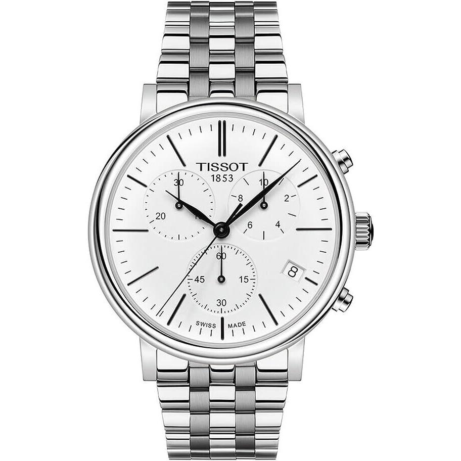 Tissot Carson Premium Chrono White Dial Steel Men`s Watch T1224171101100