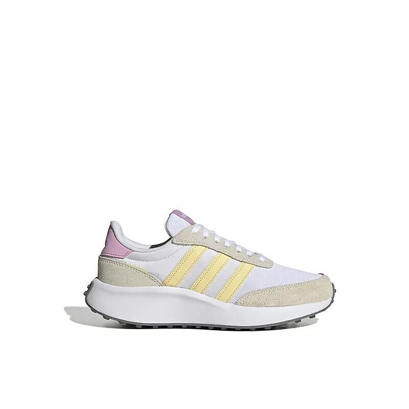Adidas Run 70S Retro Cloudfoam Women`s Athletic Running Gym Shoes Sneakers Beige/Yellow Logo