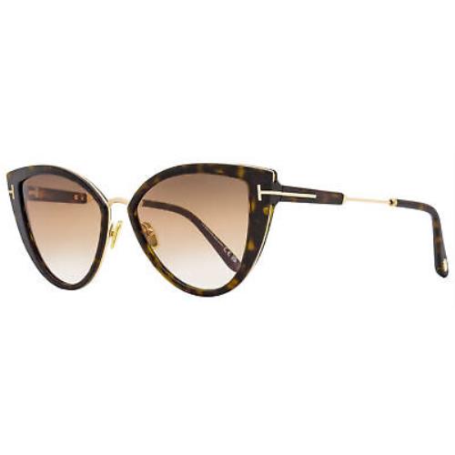 Tom Ford Cat Eye Sunglasses TF868 Anjelica-02 52F Dark Havana/gold 57mm FT0868