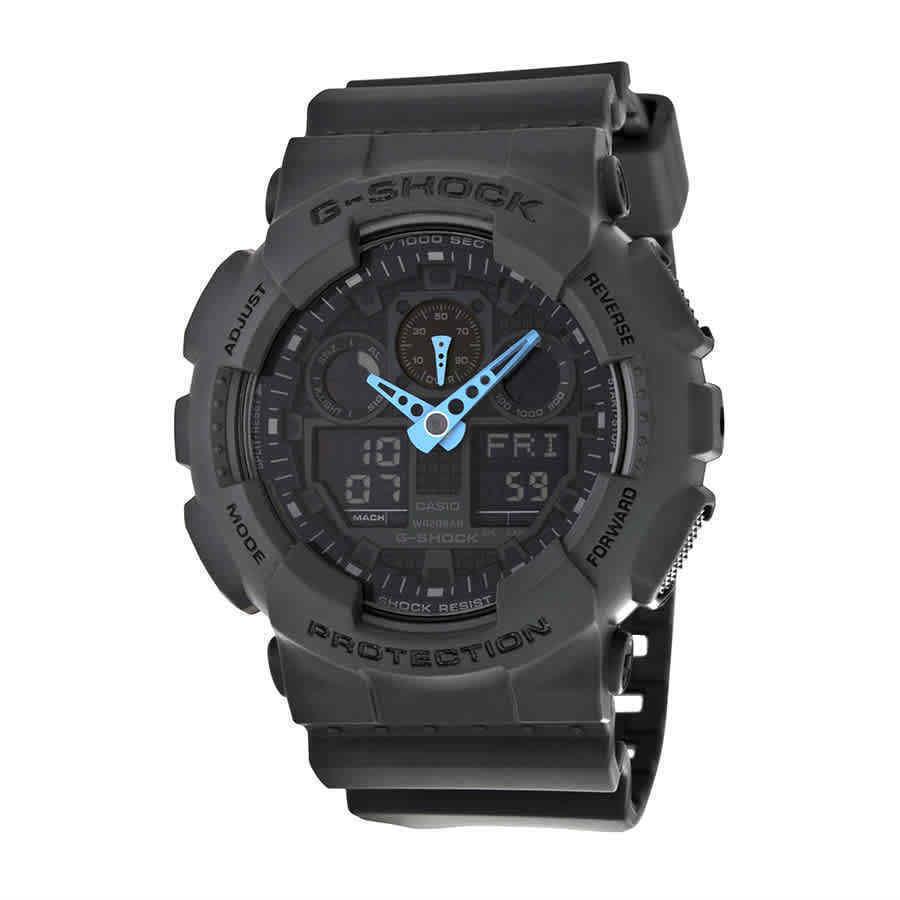 Casio G Shock GA-100C-8A Men`s Blue Analog Digital Black Resin GA100C-8A