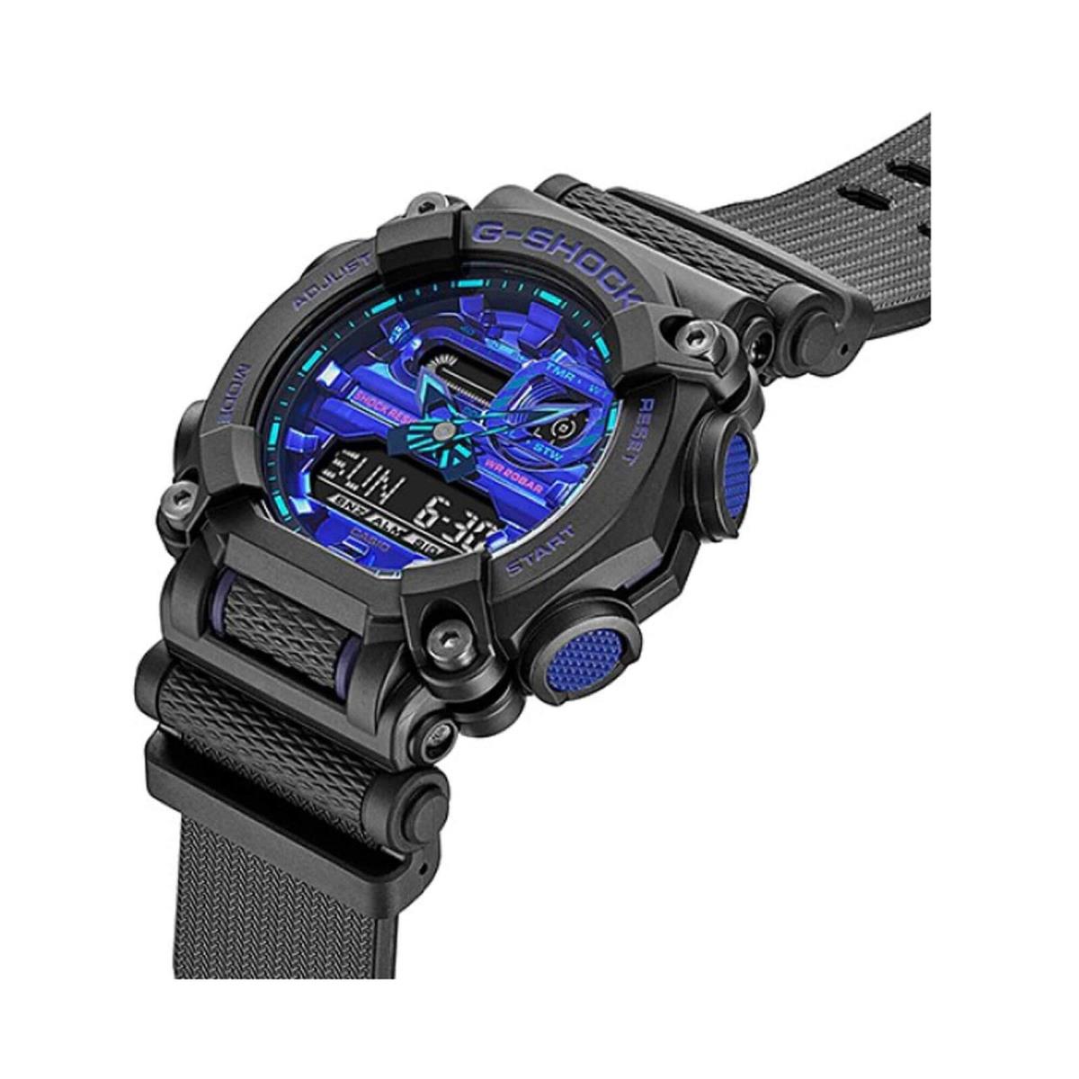 Casio Men`s Watch Virtual Blue World Timer Analog Digital Dial Strap GA900VB-1A
