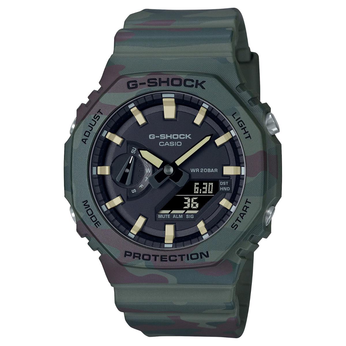 G-shock Analog-digital Green Camo Box Set Mens Watch GAE2100WE-3A