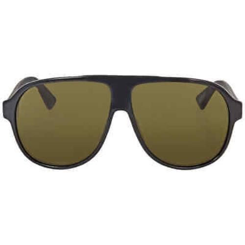 Gucci Green Pilot Men`s Sunglasses GG0009S 001 59 GG0009S 001 59