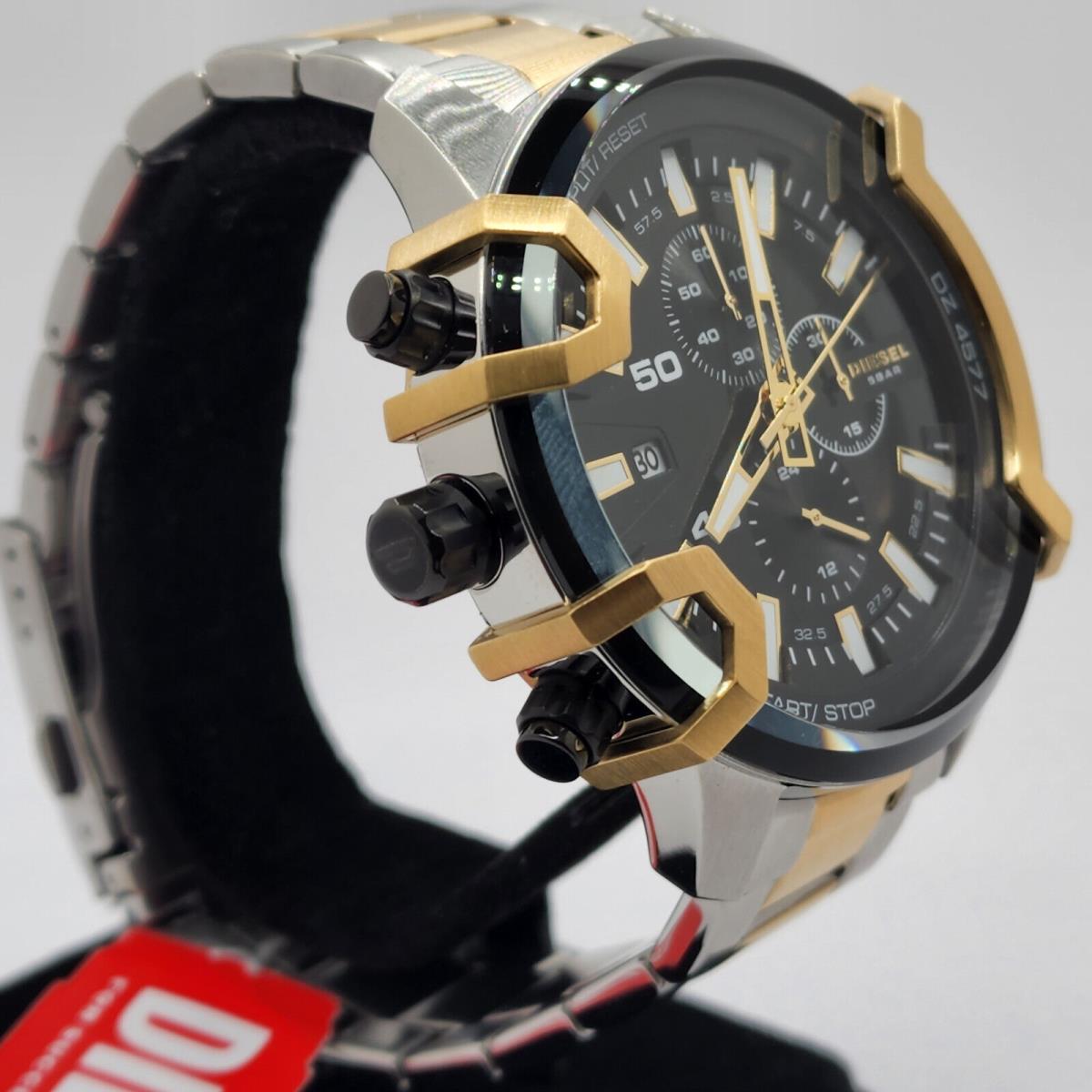 Diesel Men`s Watch Griffed Chronograph Two-tones Stainless Steel DZ4577 |  698615142316 - Diesel watch Griffed - Black Dial, SILVER AND GOLD Band,  Black Bezel | Fash Direct