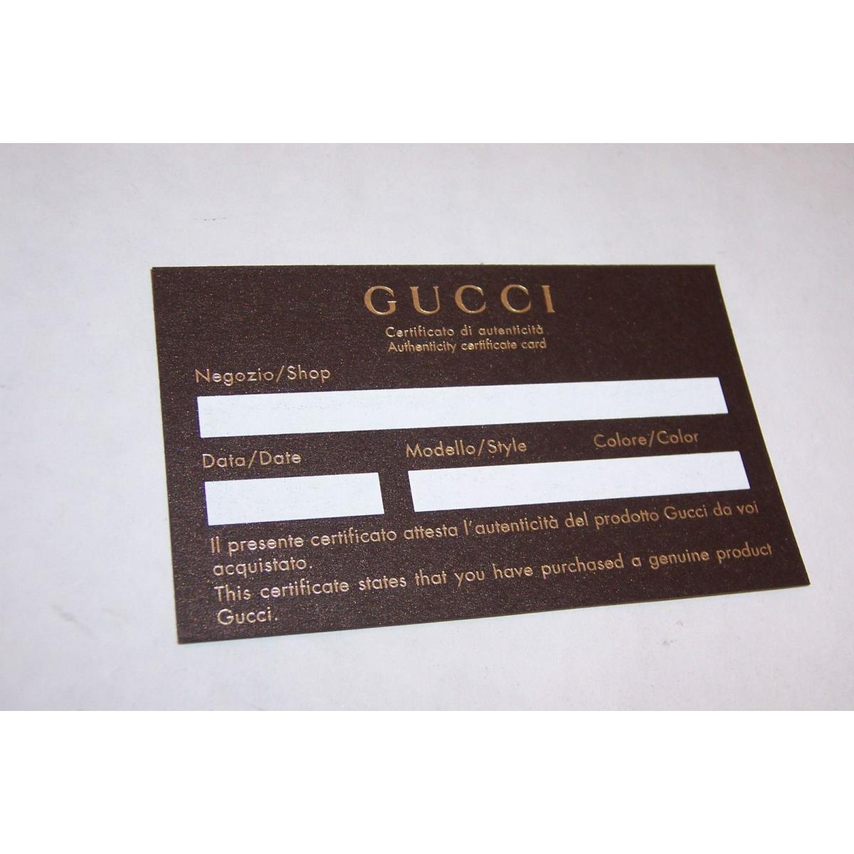 Gucci certificate discount of authenticity card