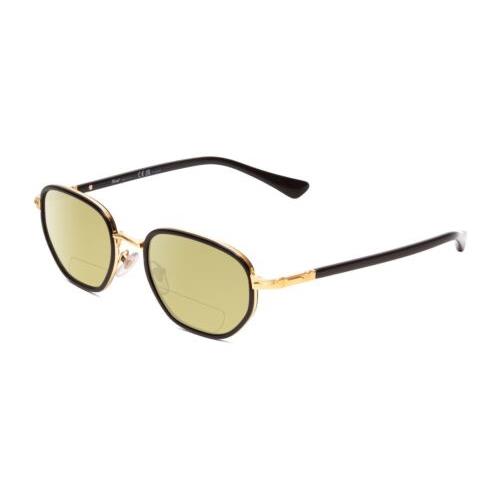 Persol PO2471S Unisex Retro Polarized Bifocal Reading Sunglasses Gold/black 50mm Yellow