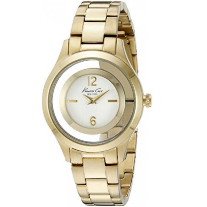 Kenneth Cole York Women`s Classic Gold Stainless Steel Clear Watch 10026946