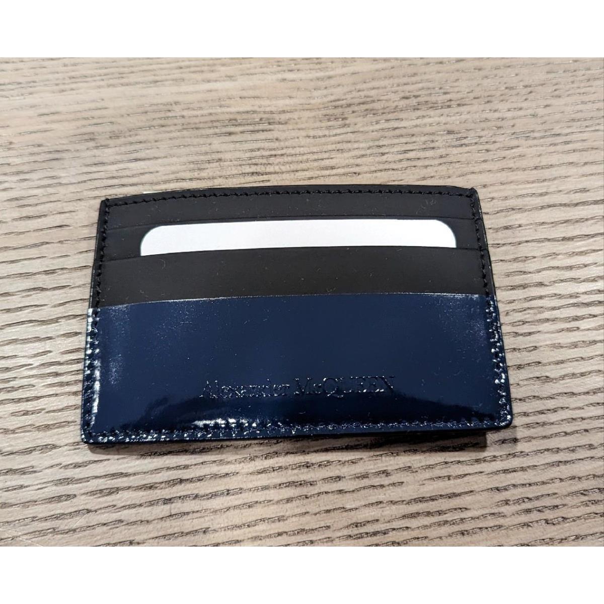 Mens Alexander Mcqueen Logo Colorblock Card Case Card Holder Black/navy