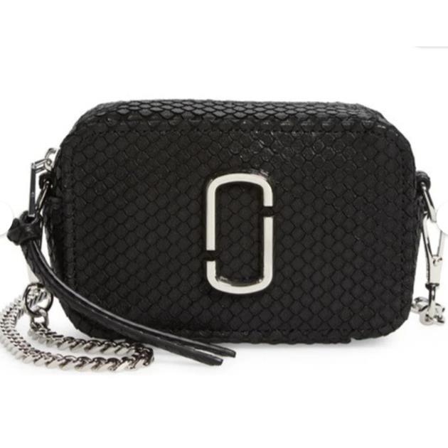 Marc Jacobs Women s The Softshot 17 Logo Leather Crossbody Bag -black