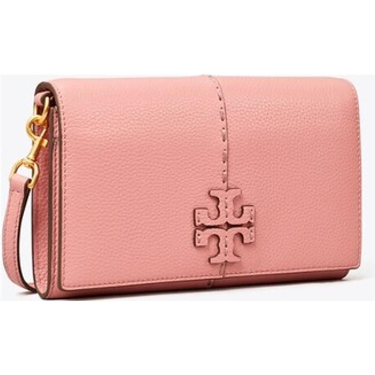 Tory Burch Mcgraw Wallet Crossbody Pink Magnolia Leather Shoulder Bag 64502