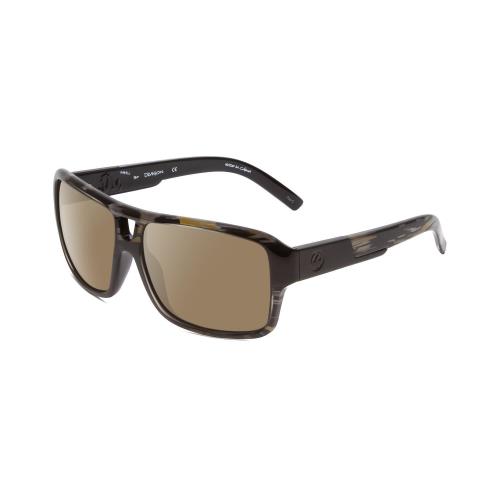 Dragon DR Jam Small LL Unisex Polarized Sunglasses Rob Machado Resin Marble 58mm Amber Brown Polar