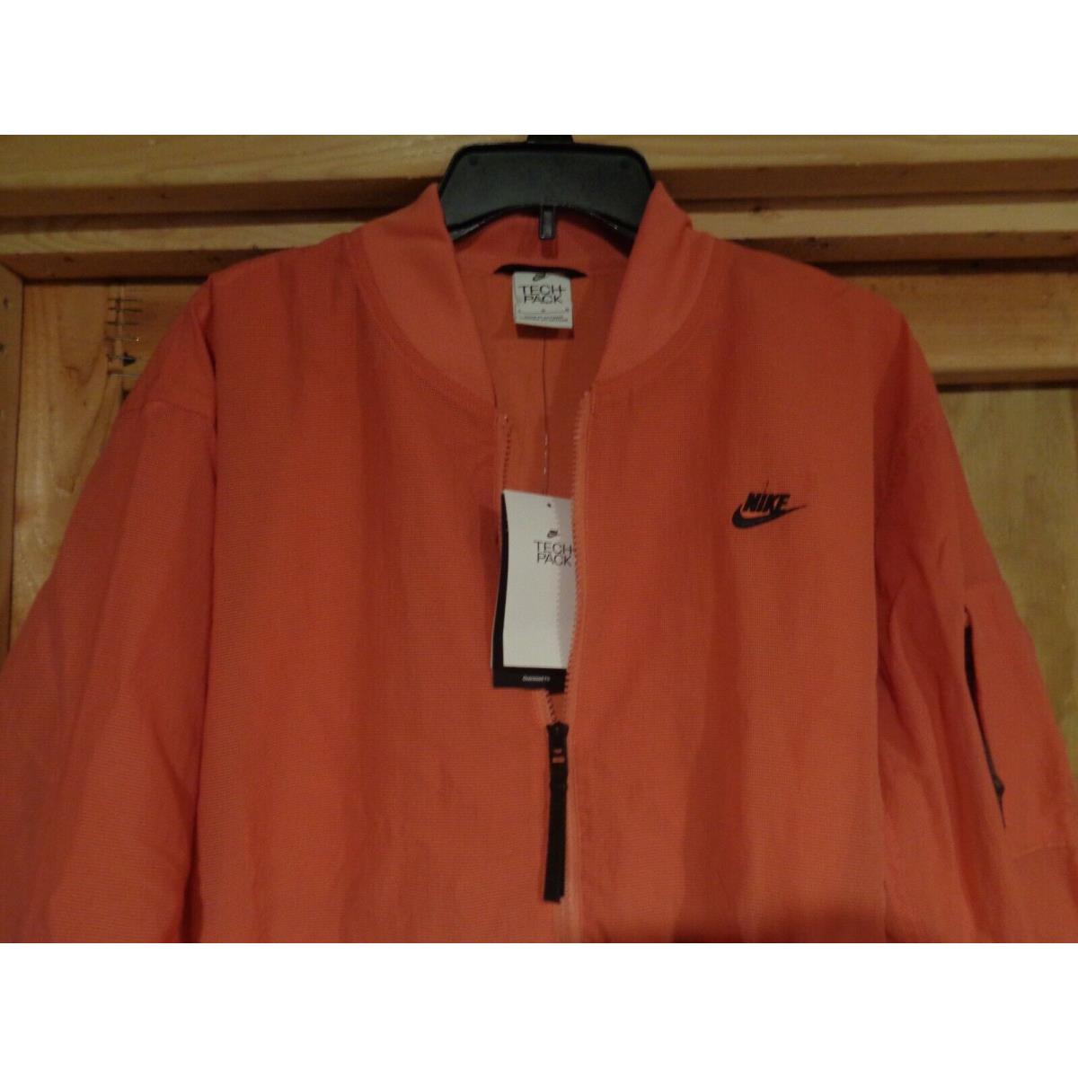 Nike Sportswear Tech Pack Bomber Jacket Woven Lined Mens Size L - Orange