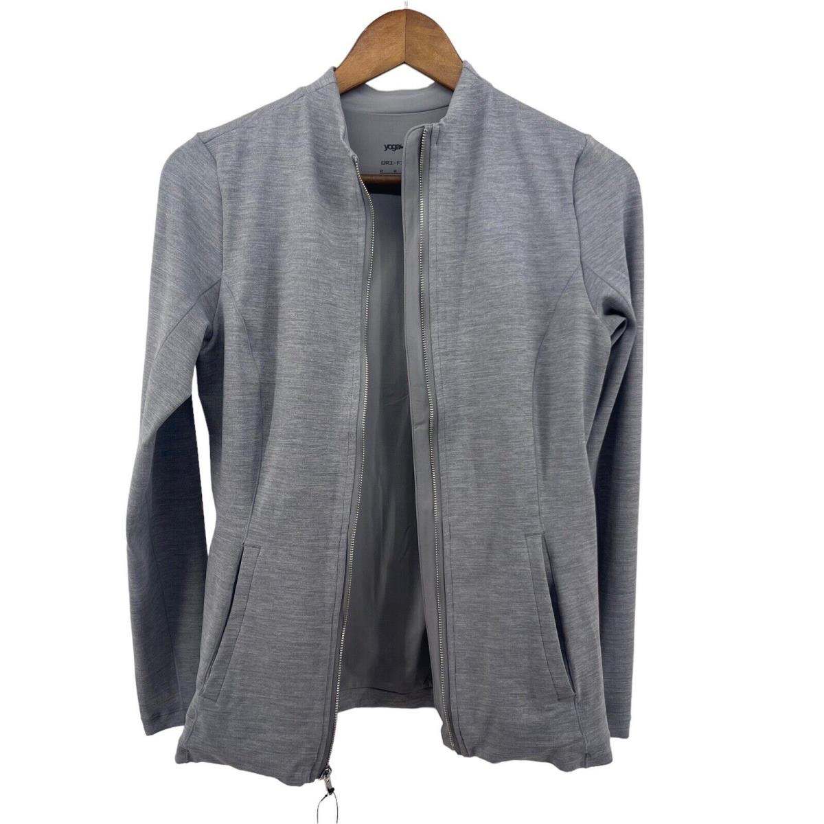 Nike Yoga Jacket Womens Medium Grey Luxe Dri-fit Full Zip Tight Fit DD5533