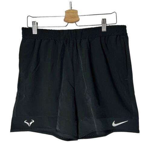 Nike Rafa Nadal 7 Premier Tennis Shorts Black Silver Size L DM4286-010