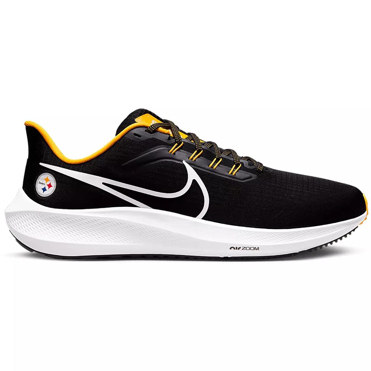 Men Nike Air Zoom Pegasus 39 Shoes Size 10 Black Pittsburgh Steelers DR2059 001