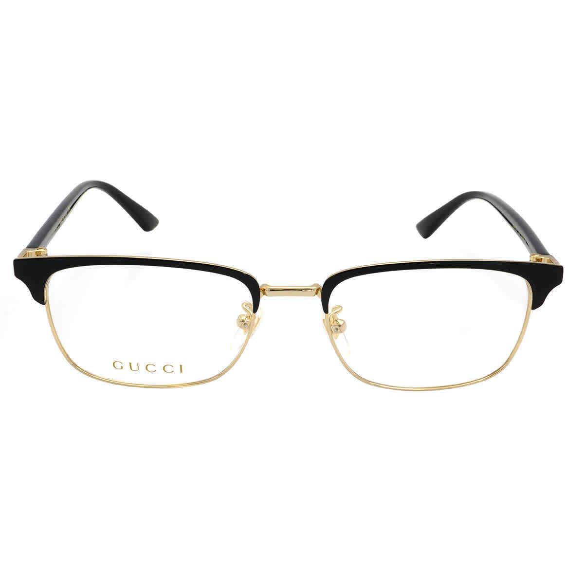 Gucci Demo Rectangular Men`s Eyeglasses GG0131O 001 53 GG0131O 001 53